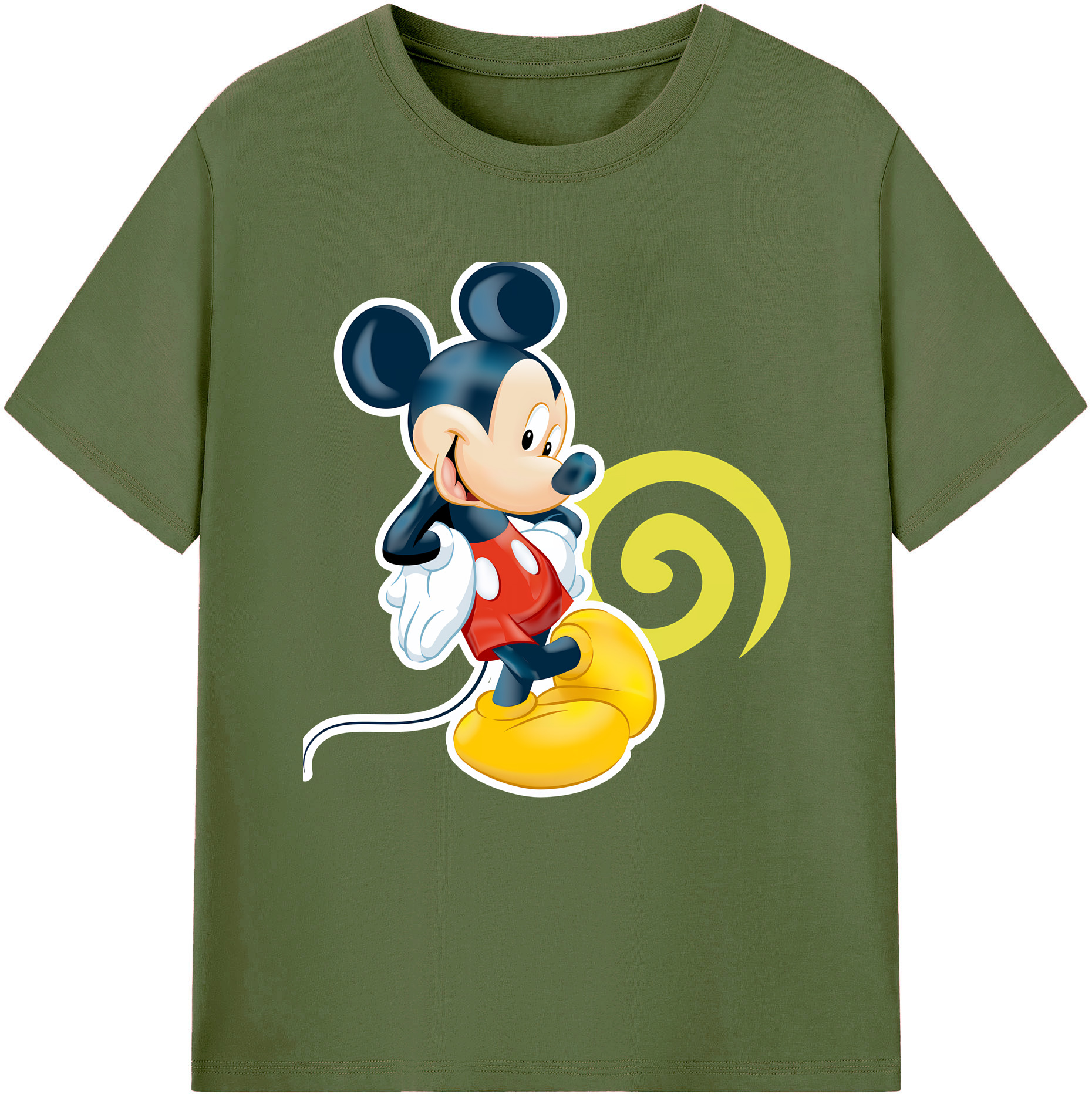 （画像用） ミッキーマウス Mickey Mouse 綿100％半袖Tシャツ（フロントプリント）